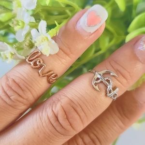 ☀️ Anchor and Love Midi Rings